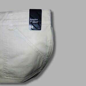 New York & Company Hampton Twill Shorts Mid Rise Fit White Women’s Size 18 NWT